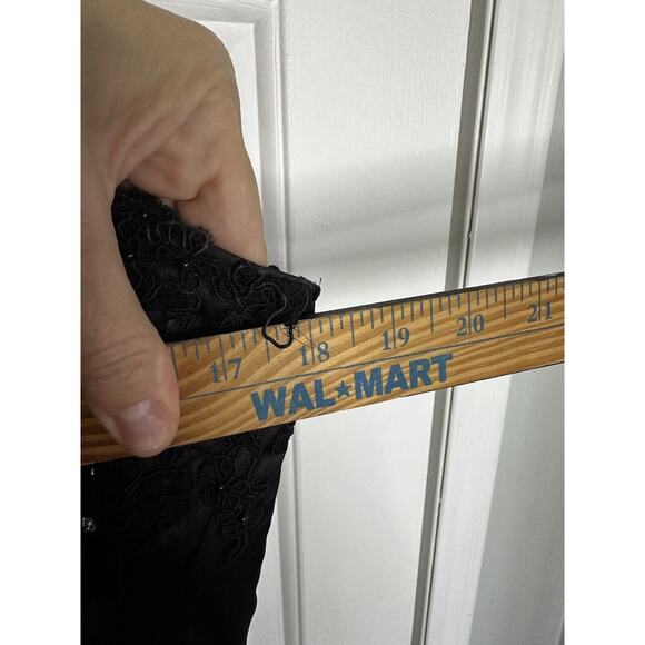 Jovani Embellished Lace Brown Satin Black Beaded Prom Evening Gown 12 Pageant - Picture 11 of 16